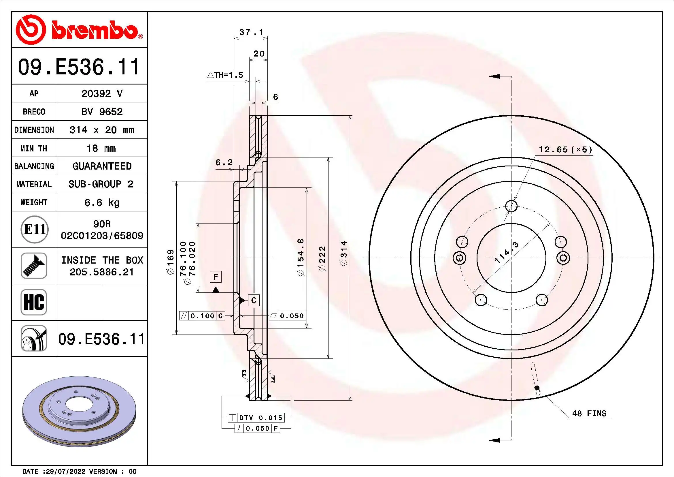BREMBO 09.E536.11
