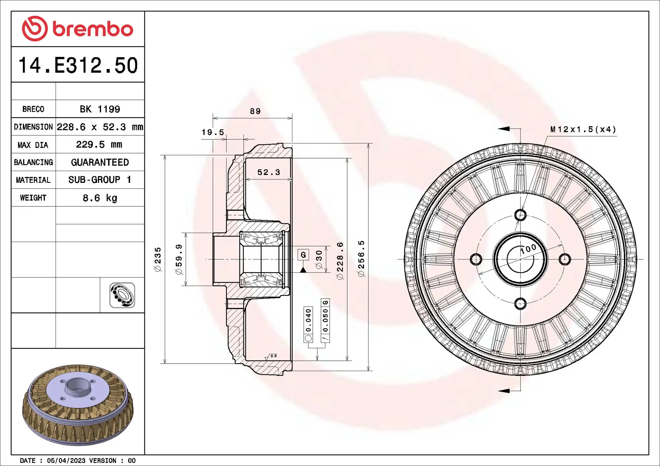 BREMBO 14.E312.50
