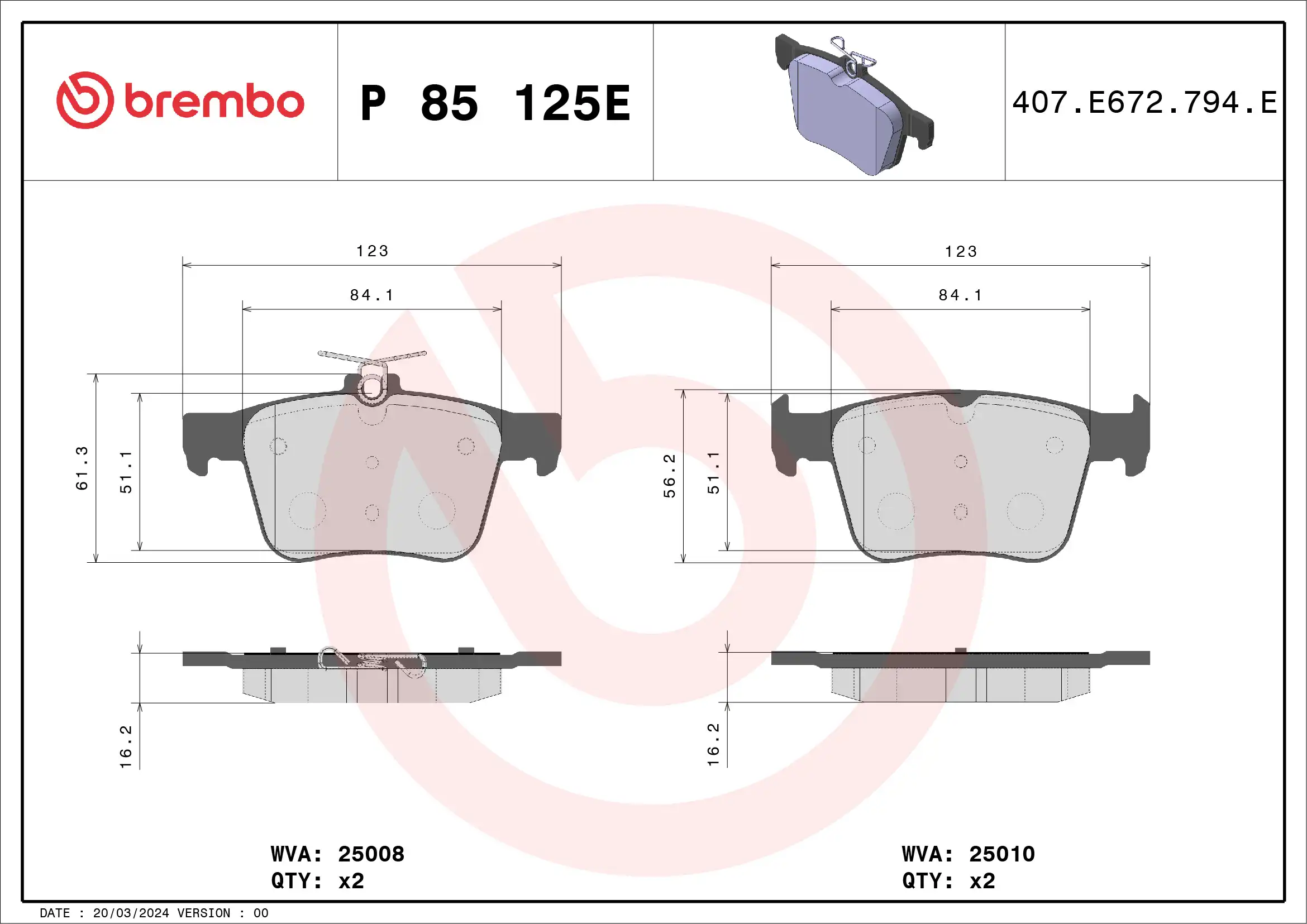 BREMBO P 85 125E