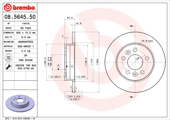 BREMBO 08.5645.50