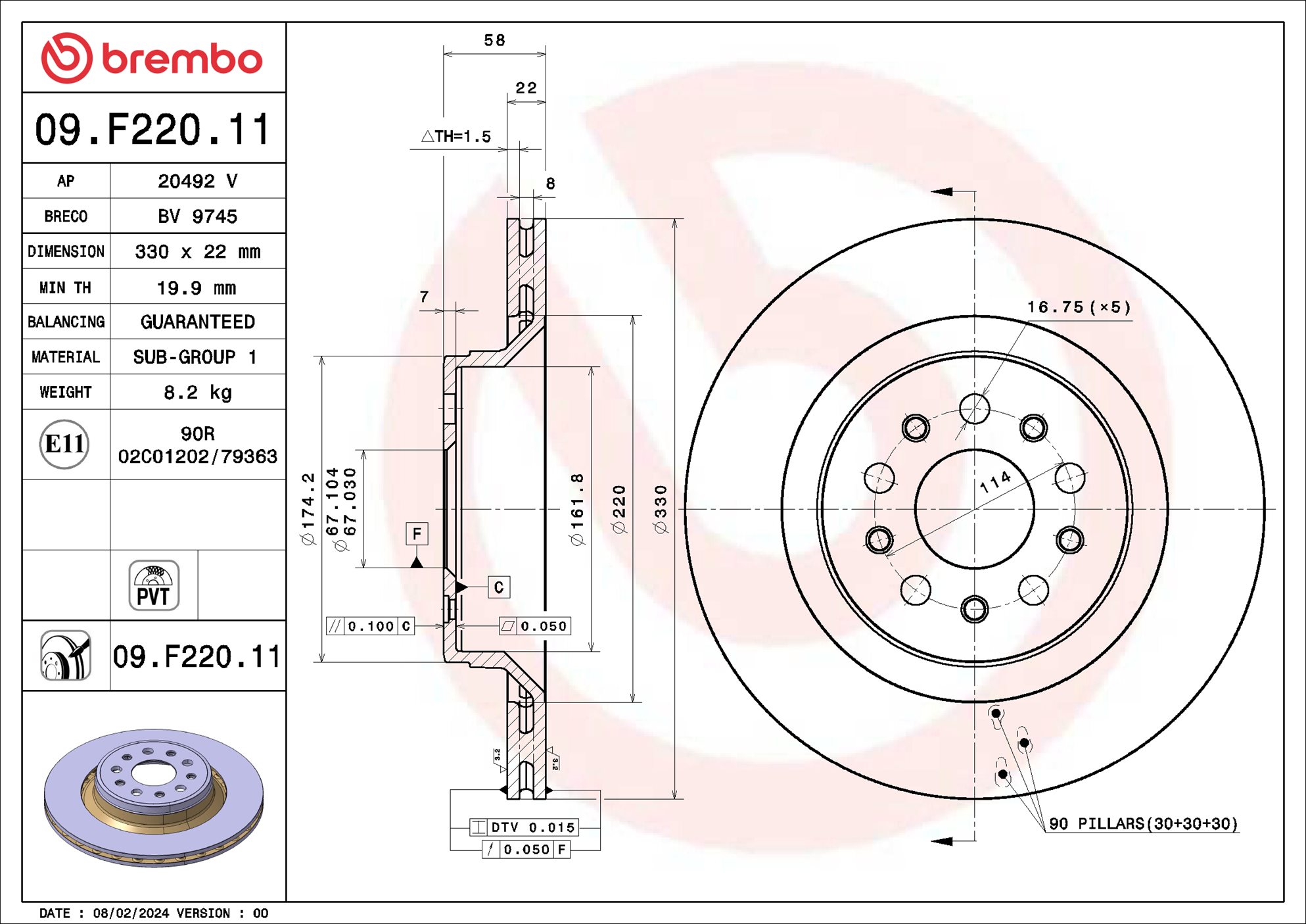 BREMBO 09.F220.11